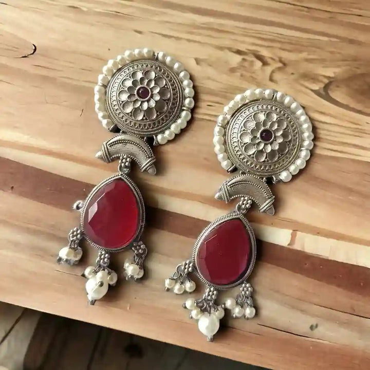 SILVER OXIDISED EARRINGS MAITRI