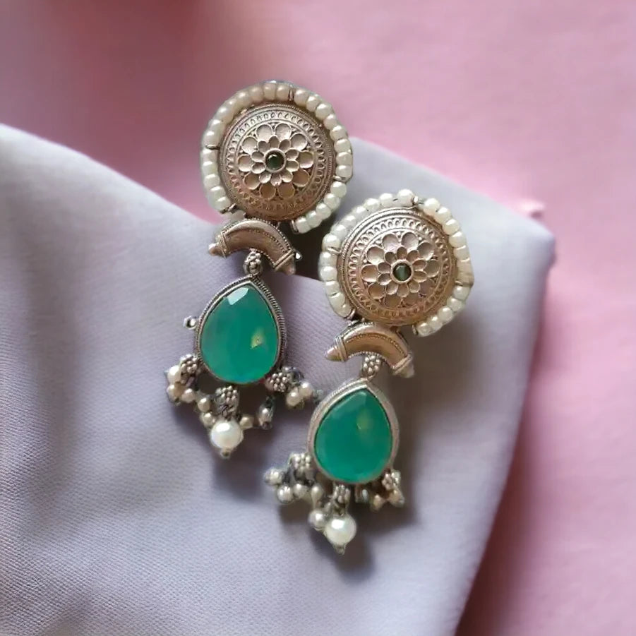 SILVER OXIDISED EARRINGS MAITRI