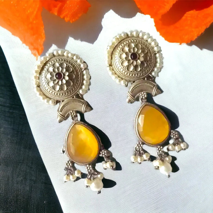 SILVER OXIDISED EARRINGS MAITRI