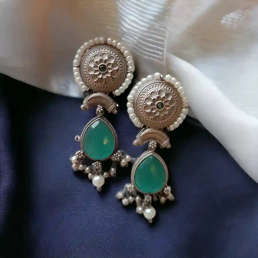 SILVER OXIDISED EARRINGS MAITRI