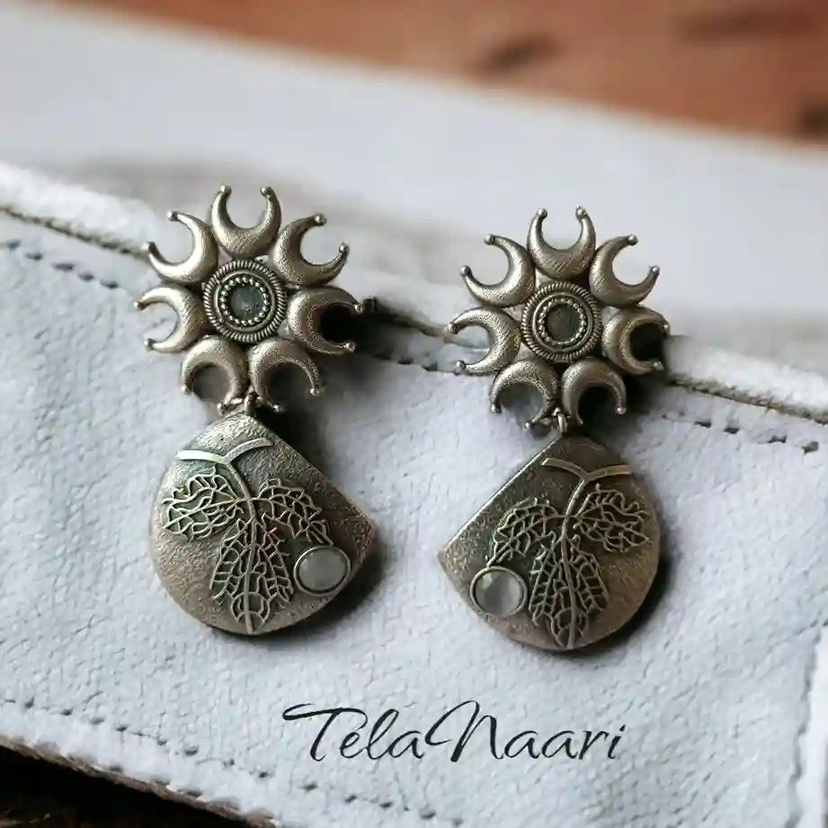 SILVER OXIDISED EARRINGS SAHANA [product_variant]- TelaNaari