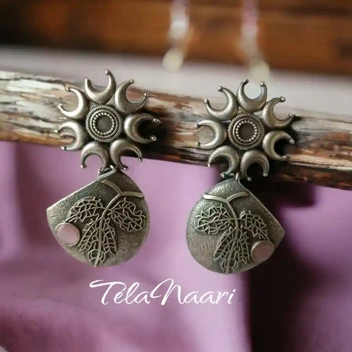 SILVER OXIDISED EARRINGS SAHANA