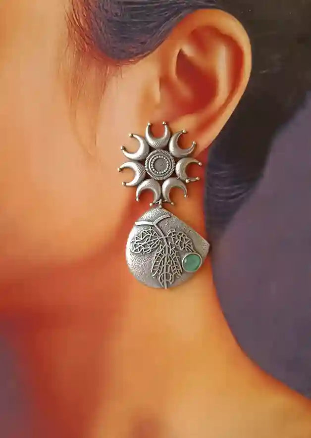 SILVER OXIDISED EARRINGS SAHANA