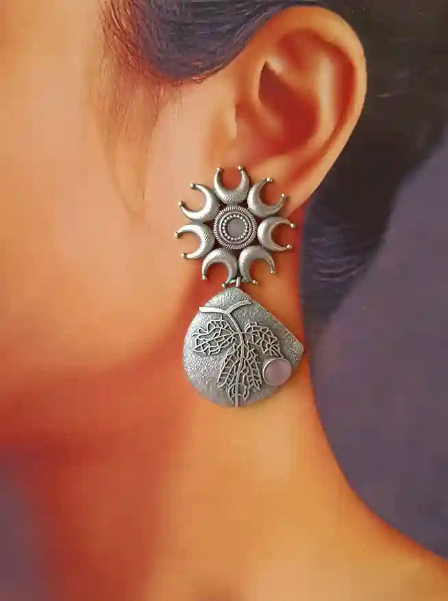 SILVER OXIDISED EARRINGS SAHANA