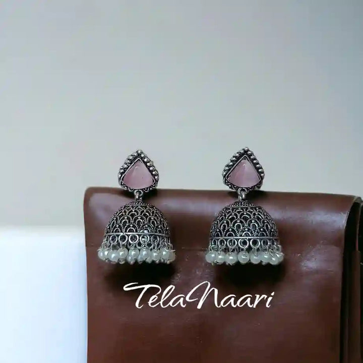 SILVER OXIDISED EARRINGS SHABANA