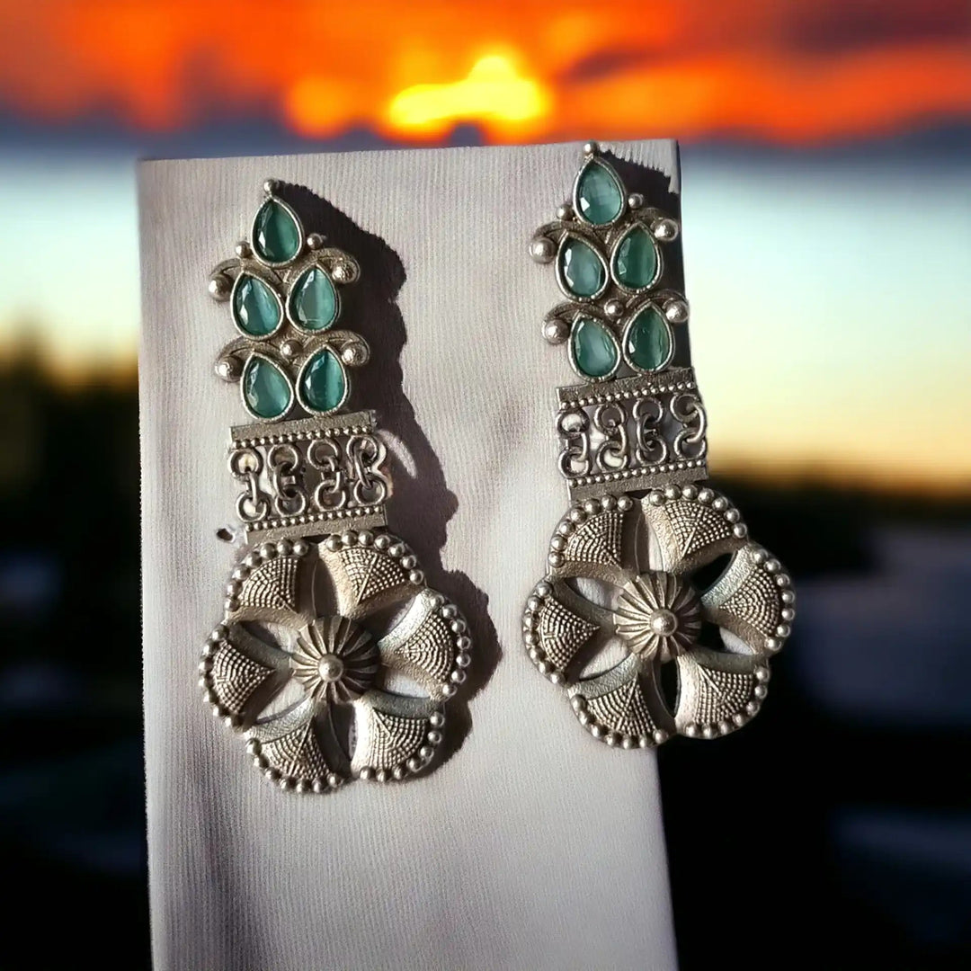 SILVER OXIDISED EARRINGS SUKANYA