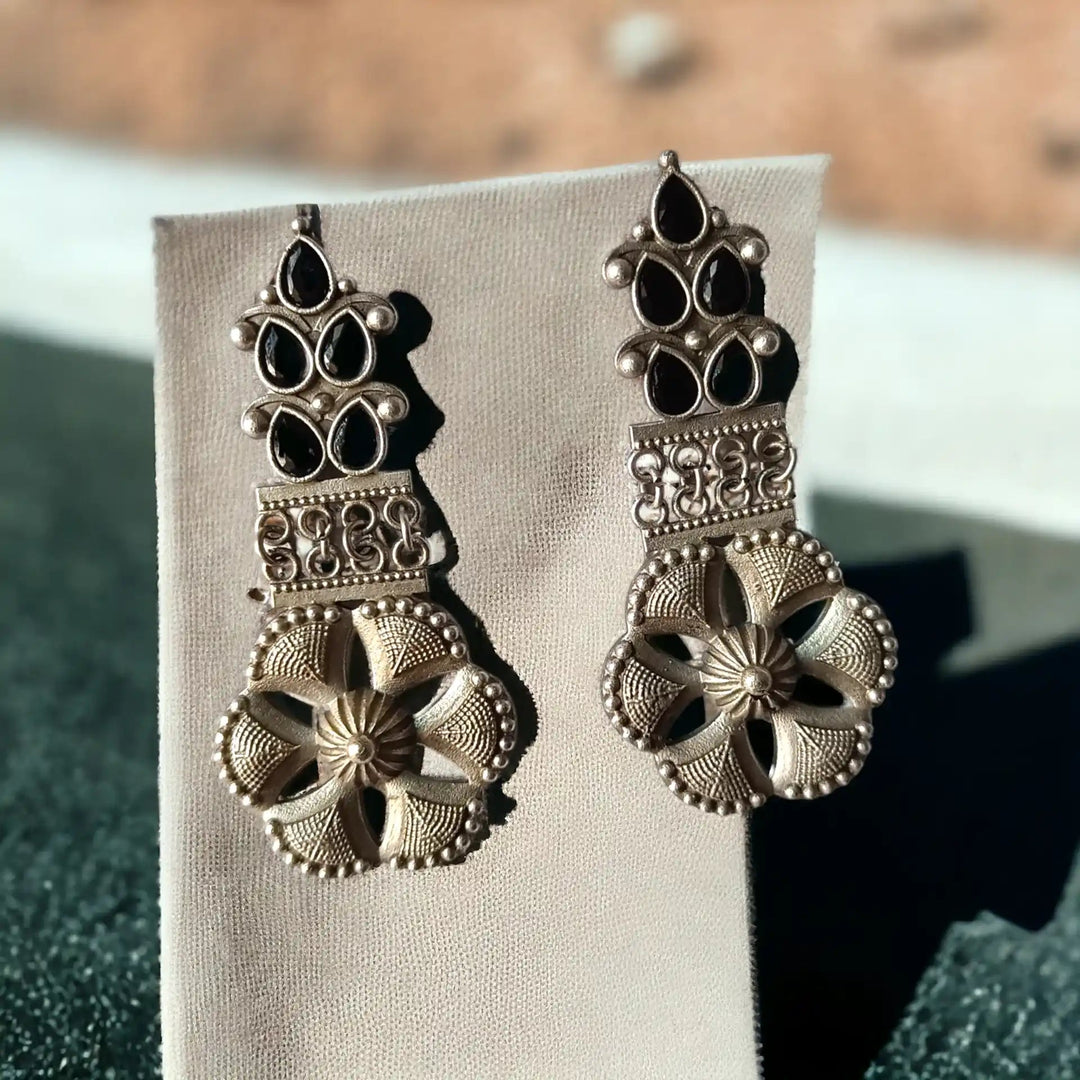 SILVER OXIDISED EARRINGS SUKANYA