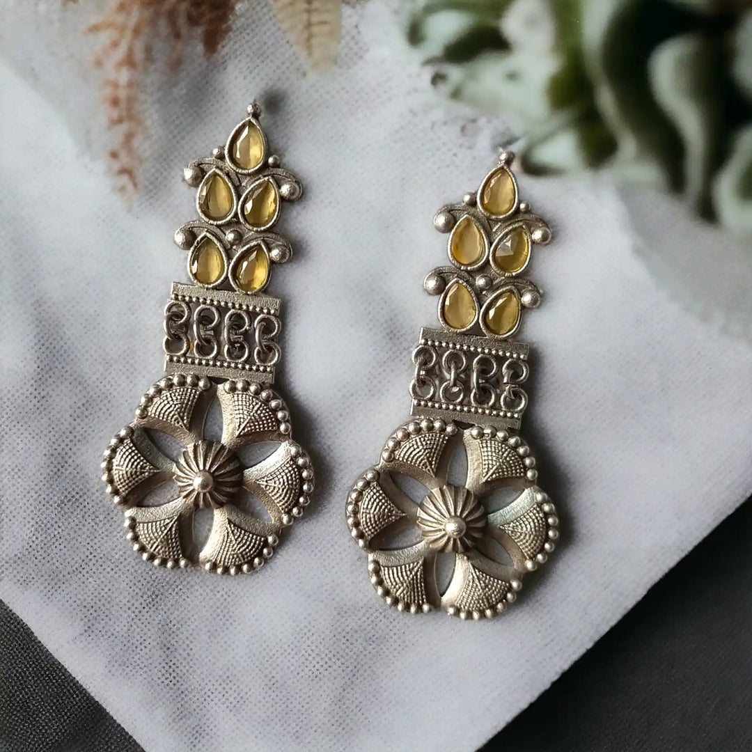 SILVER OXIDISED EARRINGS SUKANYA