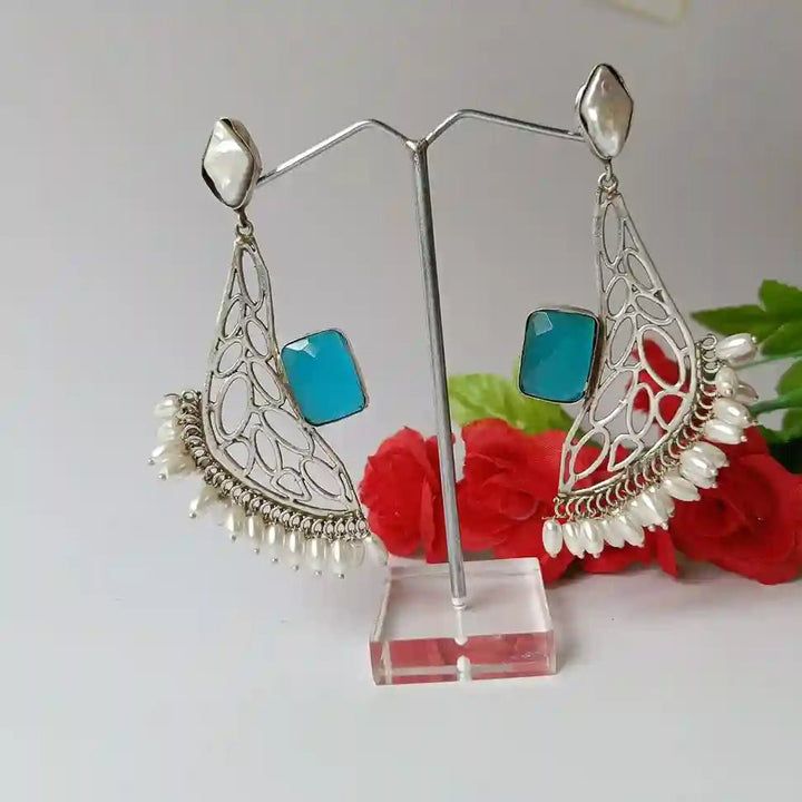 SILVER OXIDISED EARRINGS VEDHA