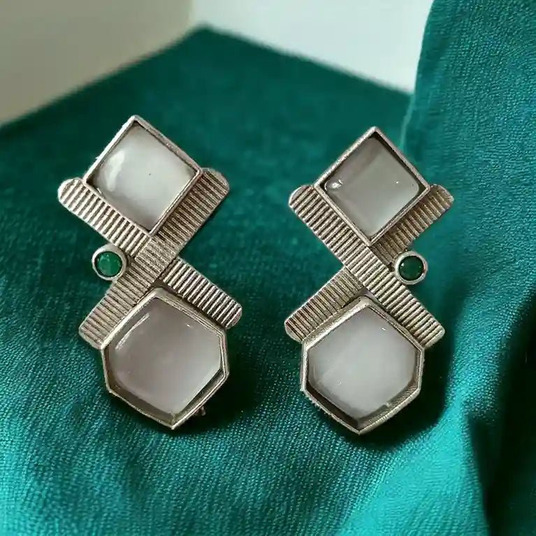 SILVER OXIDISED EARRINGS ZAIRAH