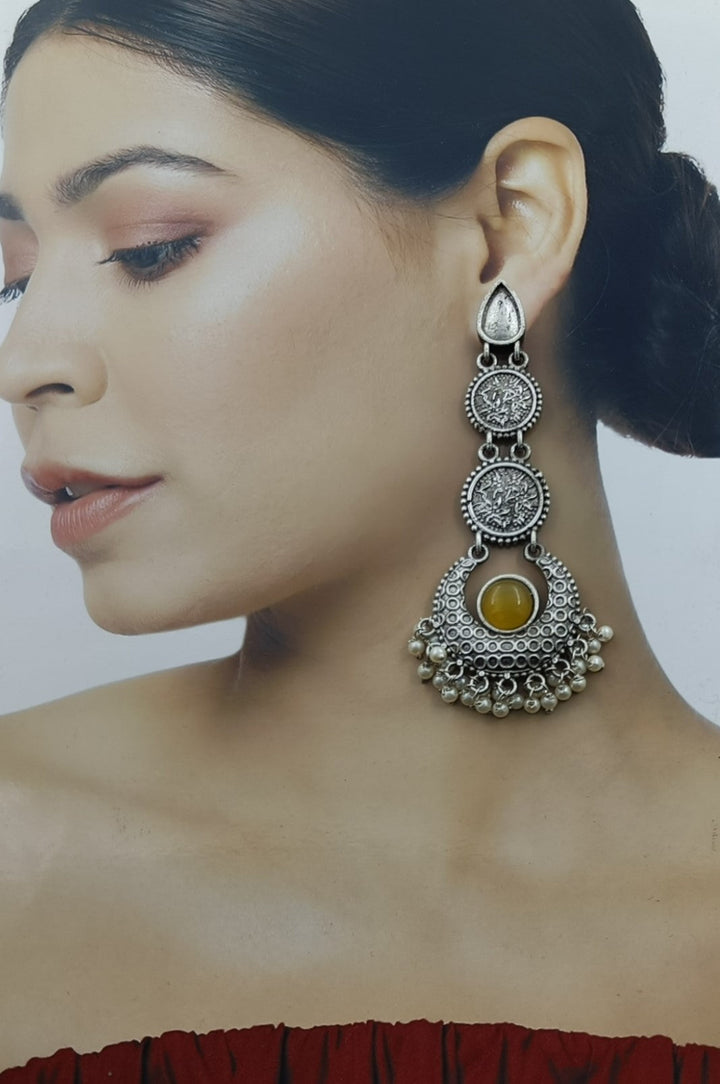 CLASSIC ELEGANT AABHA SILVER OXIDISED EARRINGS