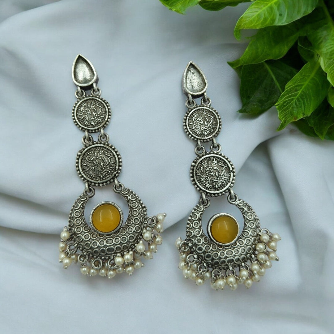 CLASSIC ELEGANT AABHA SILVER OXIDISED EARRINGS