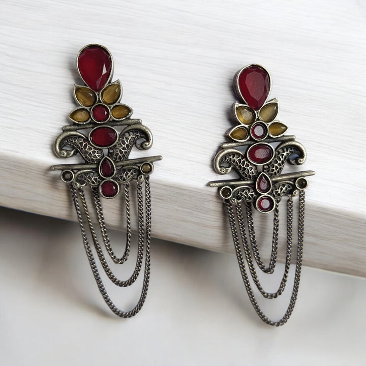 CLASSIC ELEGANT AARUSHI SILVER PLATED DANGLER EARRINGS [product_variant]- TelaNaari