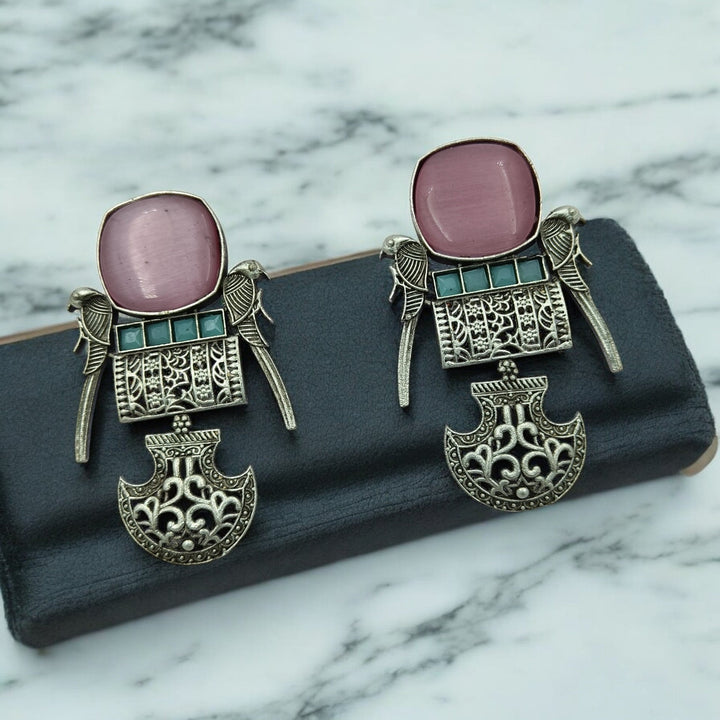 CLASSIC ELEGANT ABHERI SILVER OXIDISED EARRINGS