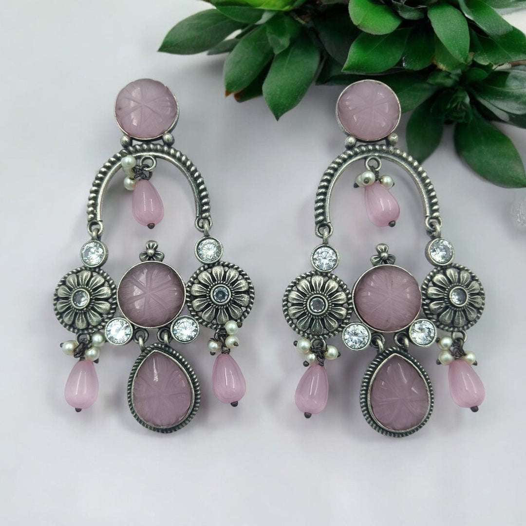 CLASSIC ELEGANT VAANI SILVER OXIDISED DANGLER EARRINGS