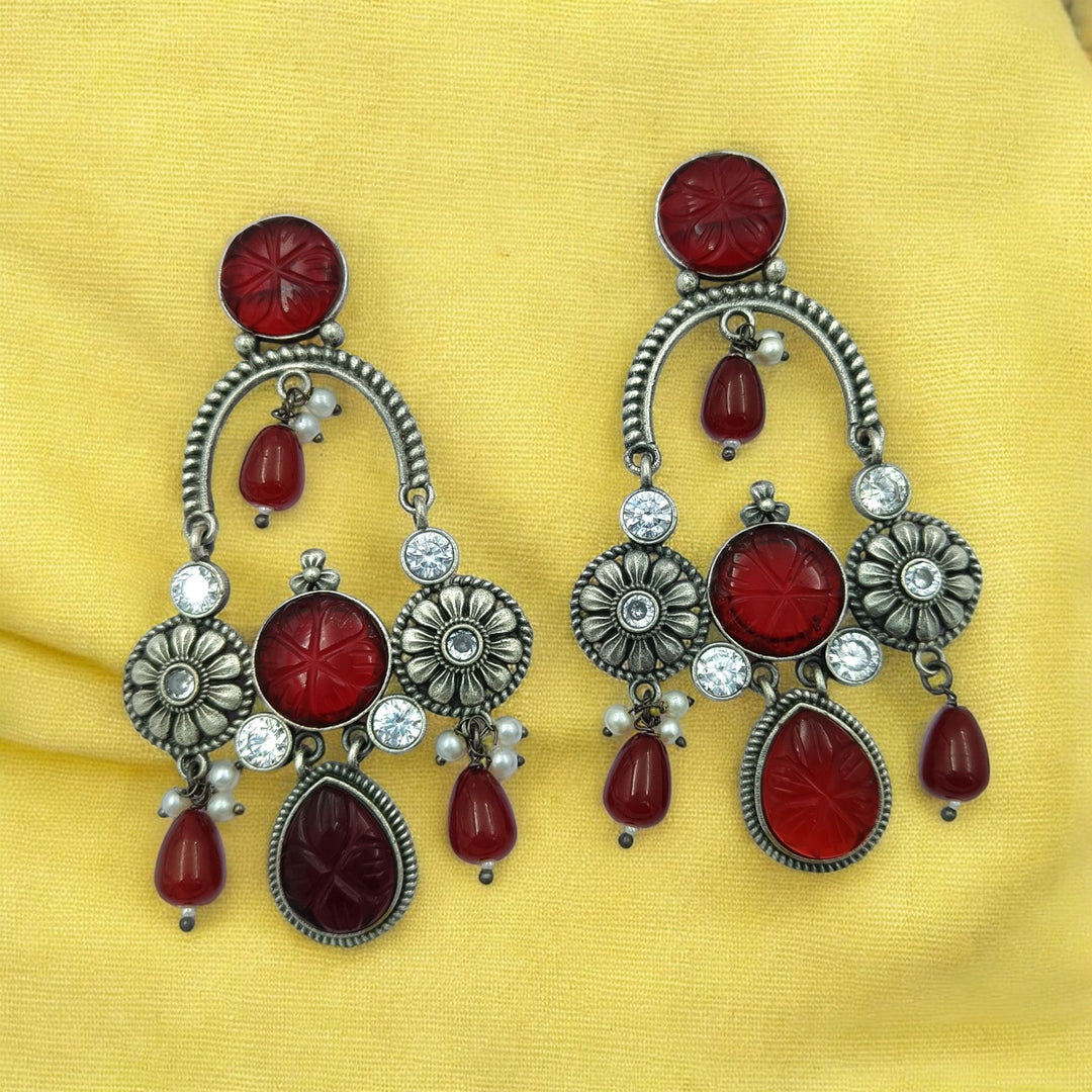 CLASSIC ELEGANT VAANI SILVER OXIDISED DANGLER EARRINGS