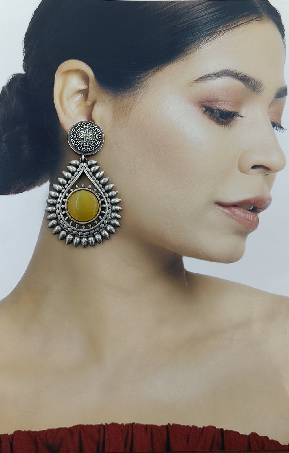 CLASSIC ELEGANT VAARA SILVER OXIDISED EARRINGS