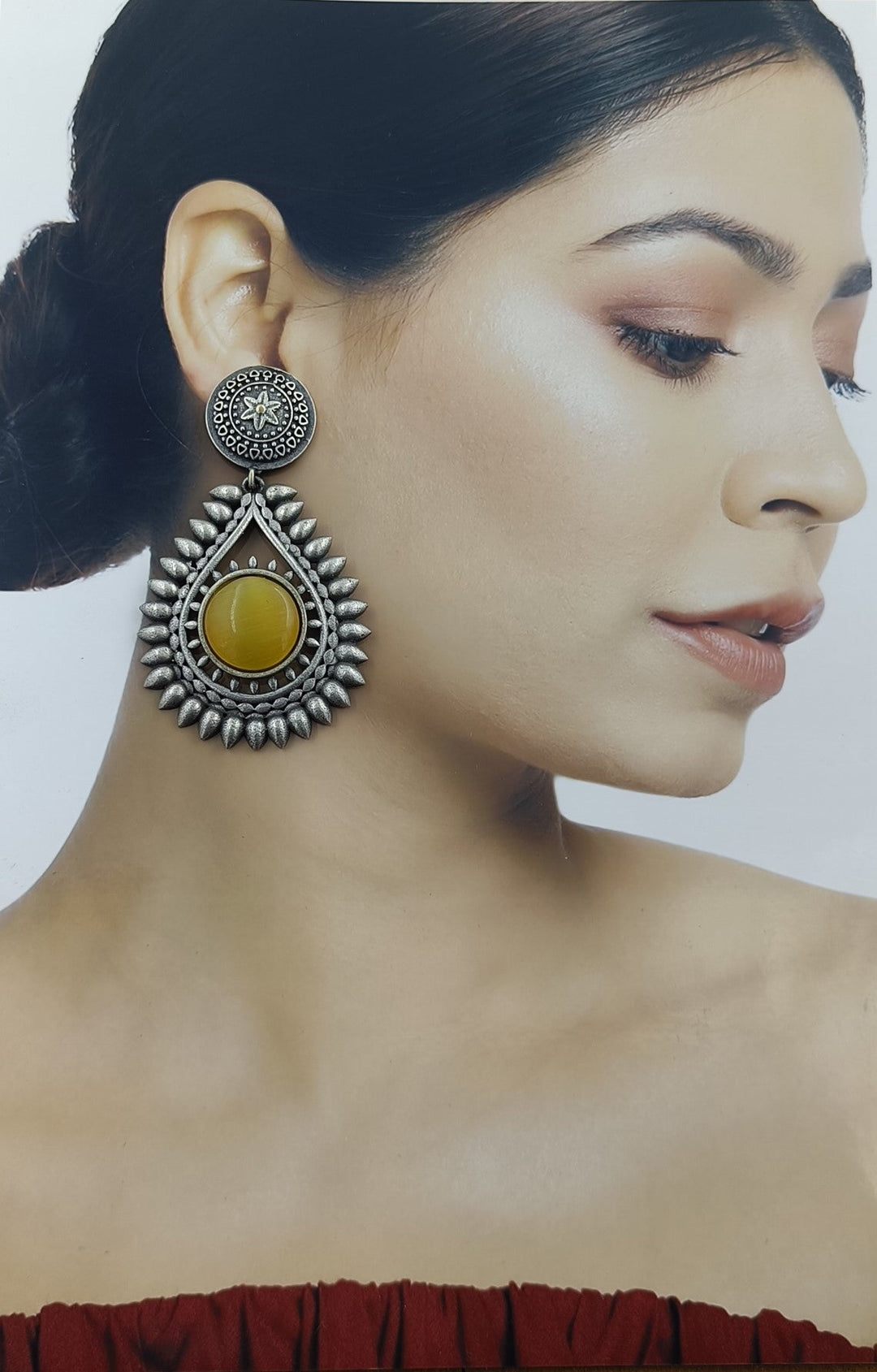 CLASSIC ELEGANT VAARA SILVER OXIDISED EARRINGS [product_variant]- TelaNaari