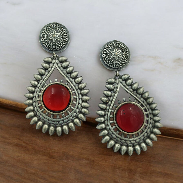 CLASSIC ELEGANT VAARA SILVER OXIDISED EARRINGS [product_variant]- TelaNaari