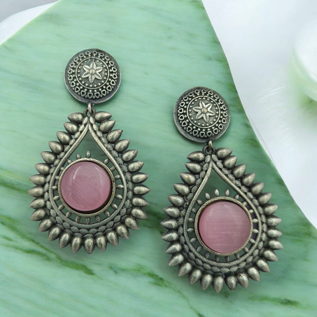 CLASSIC ELEGANT VAARA SILVER OXIDISED EARRINGS [product_variant]- TelaNaari