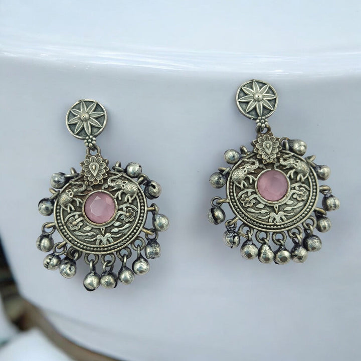 CLASSIC TIMELESS AKSHARA SILVER OXIDISED EARRINGS [product_variant]- TelaNaari