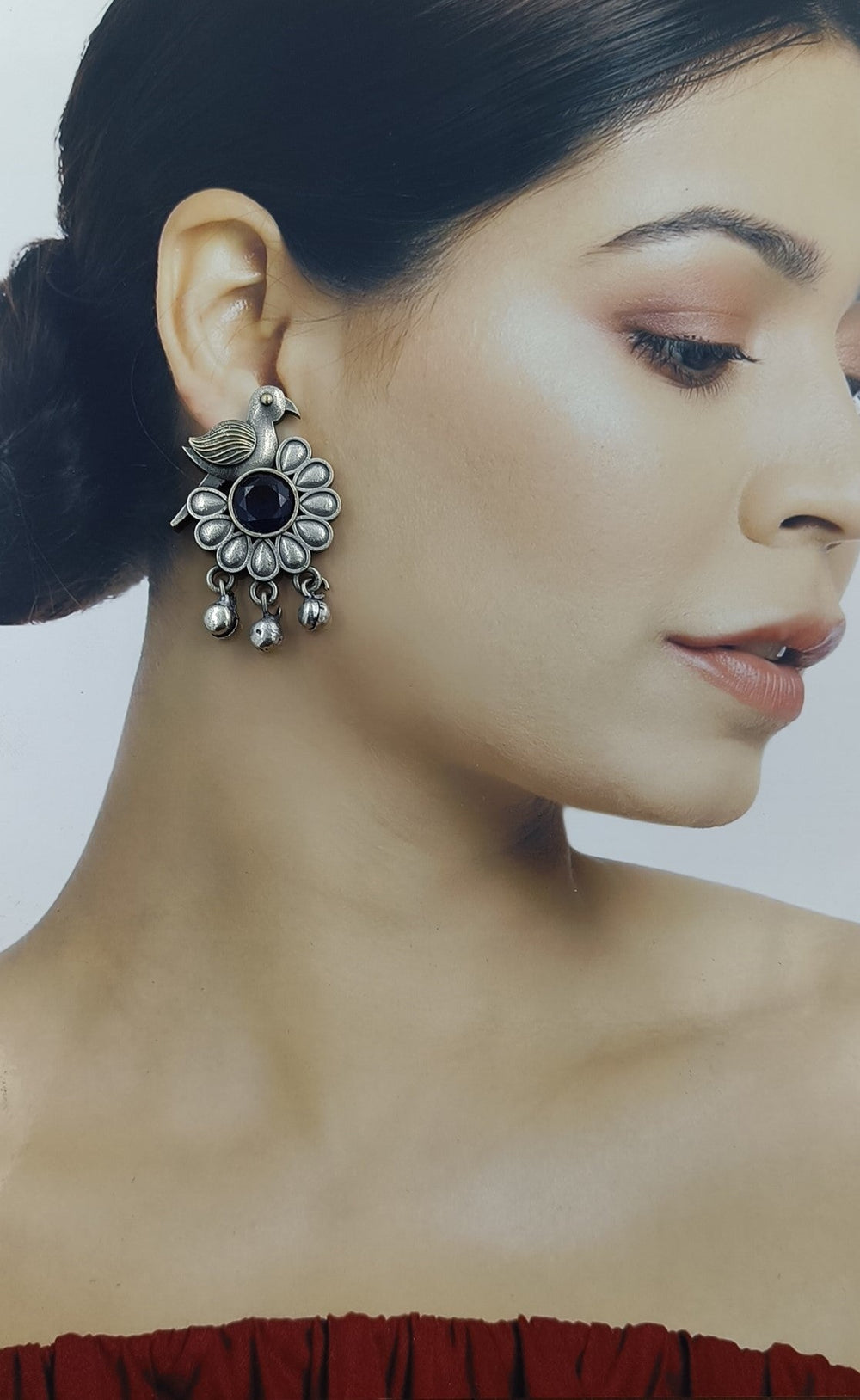 CLASSIC TIMELESS CHIDIYA SILVER OXIDISED EARRINGS