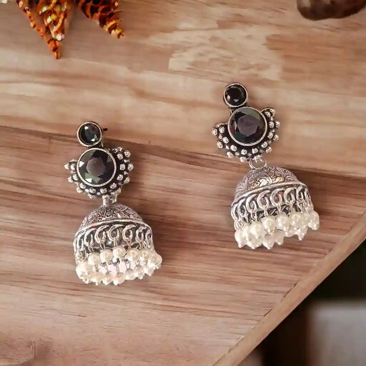 AKSHTA SILVER REPLICA Jhumki EARRINGS