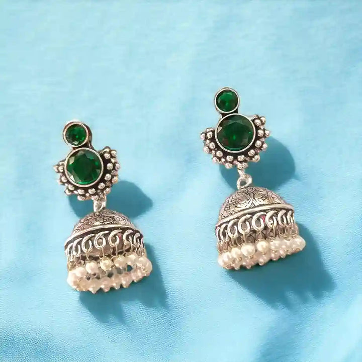 AKSHTA SILVER REPLICA Jhumki EARRINGS