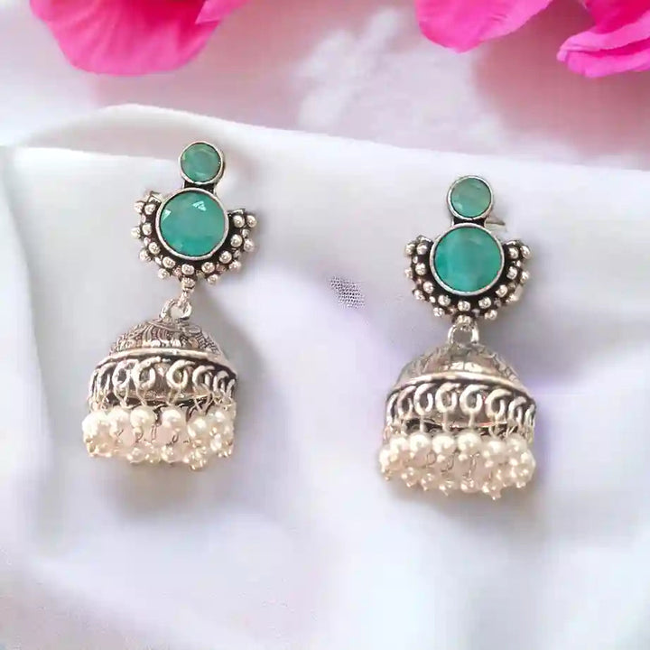 AKSHTA SILVER REPLICA Jhumki EARRINGS