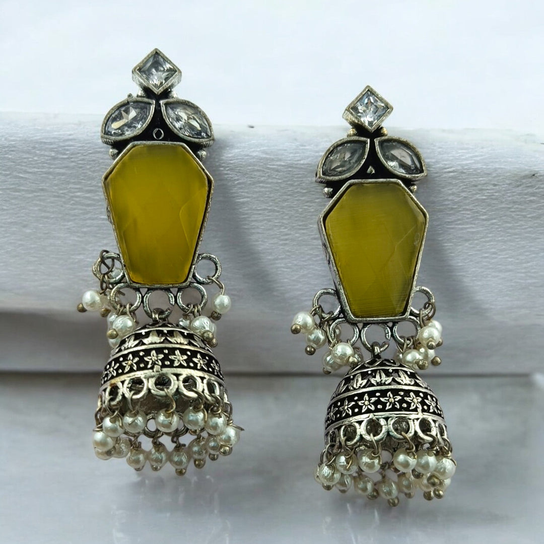 BHUVI SILVER REPLICA Jhumki EARRINGS [product_variant]- TelaNaari