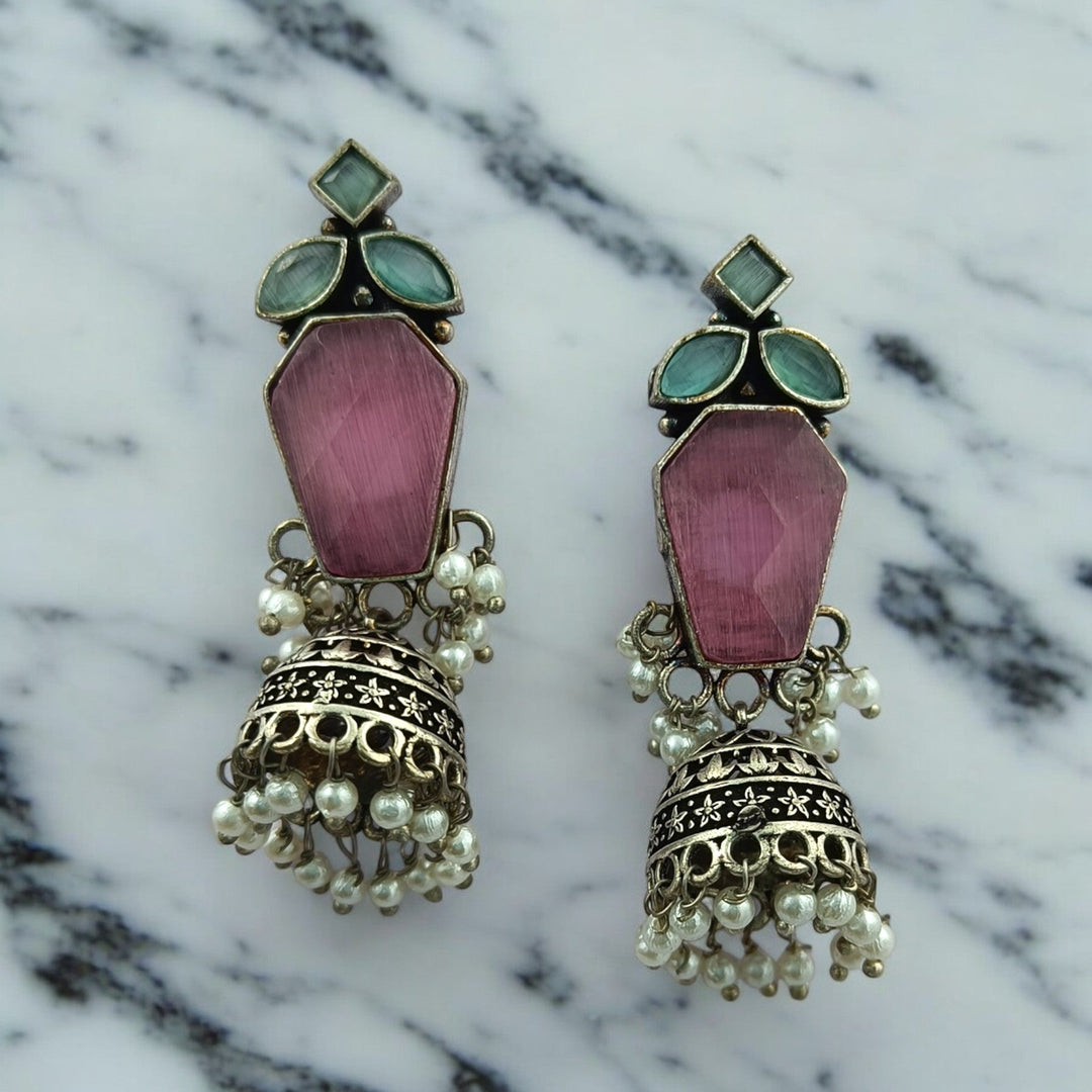 BHUVI SILVER REPLICA Jhumki EARRINGS