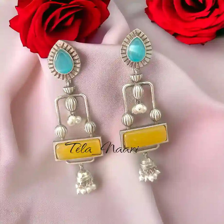 EESHA SILVER REPLICA Dangler EARRINGS