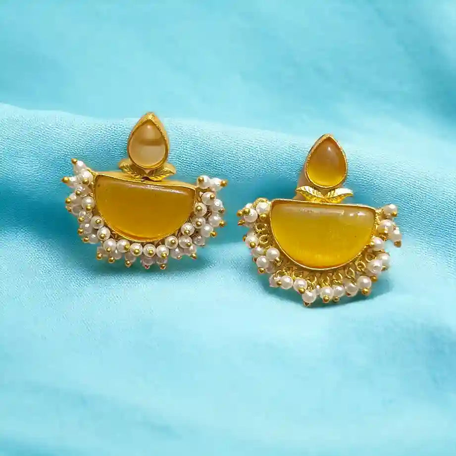 GOLD PLATED EARRINGS MEDHA [product_variant]- TelaNaari