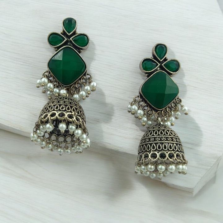 HRITIKA SILVER REPLICA Jhumki EARRINGS