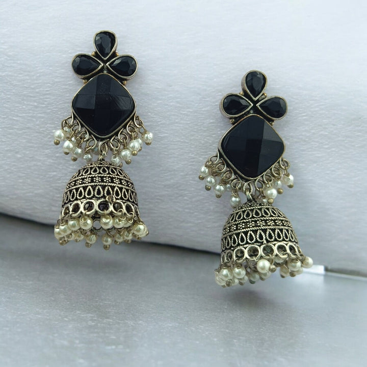 HRITIKA SILVER REPLICA Jhumki EARRINGS - TelaNaari