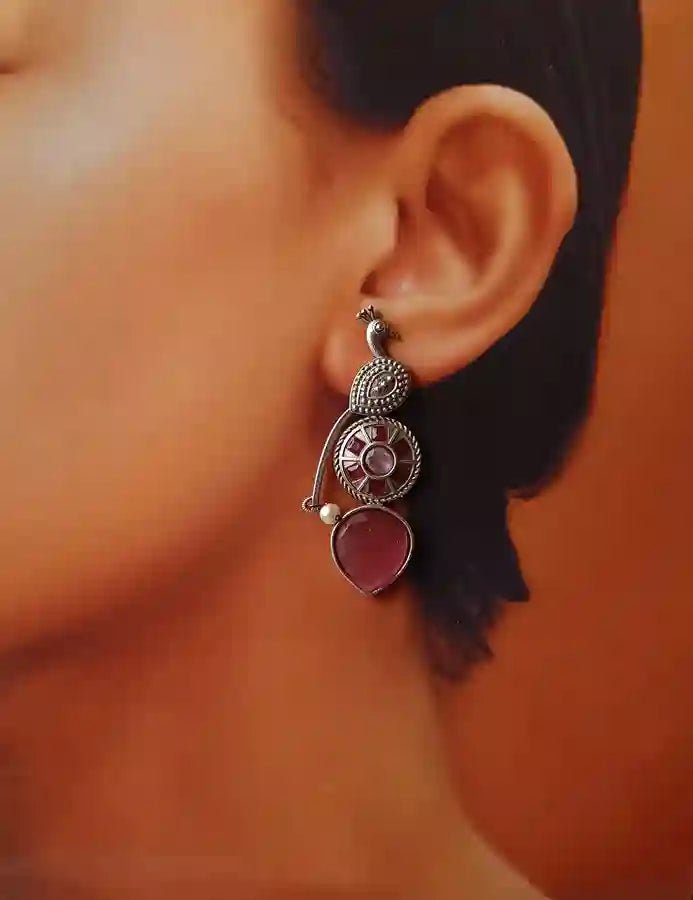 JIYANA SILVER OXIDISED EARRINGS [product_variant]- TelaNaari