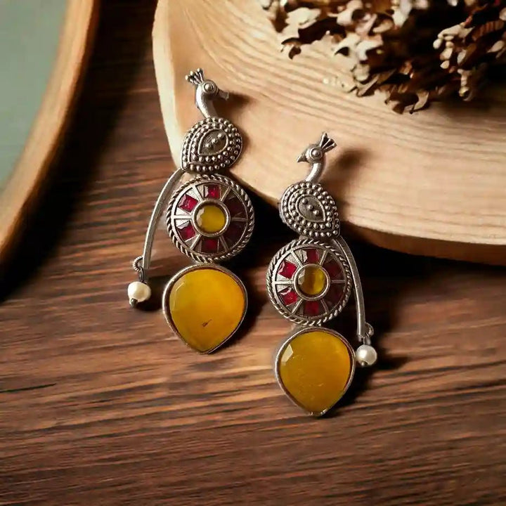 JIYANA SILVER OXIDISED EARRINGS [product_variant]- TelaNaari