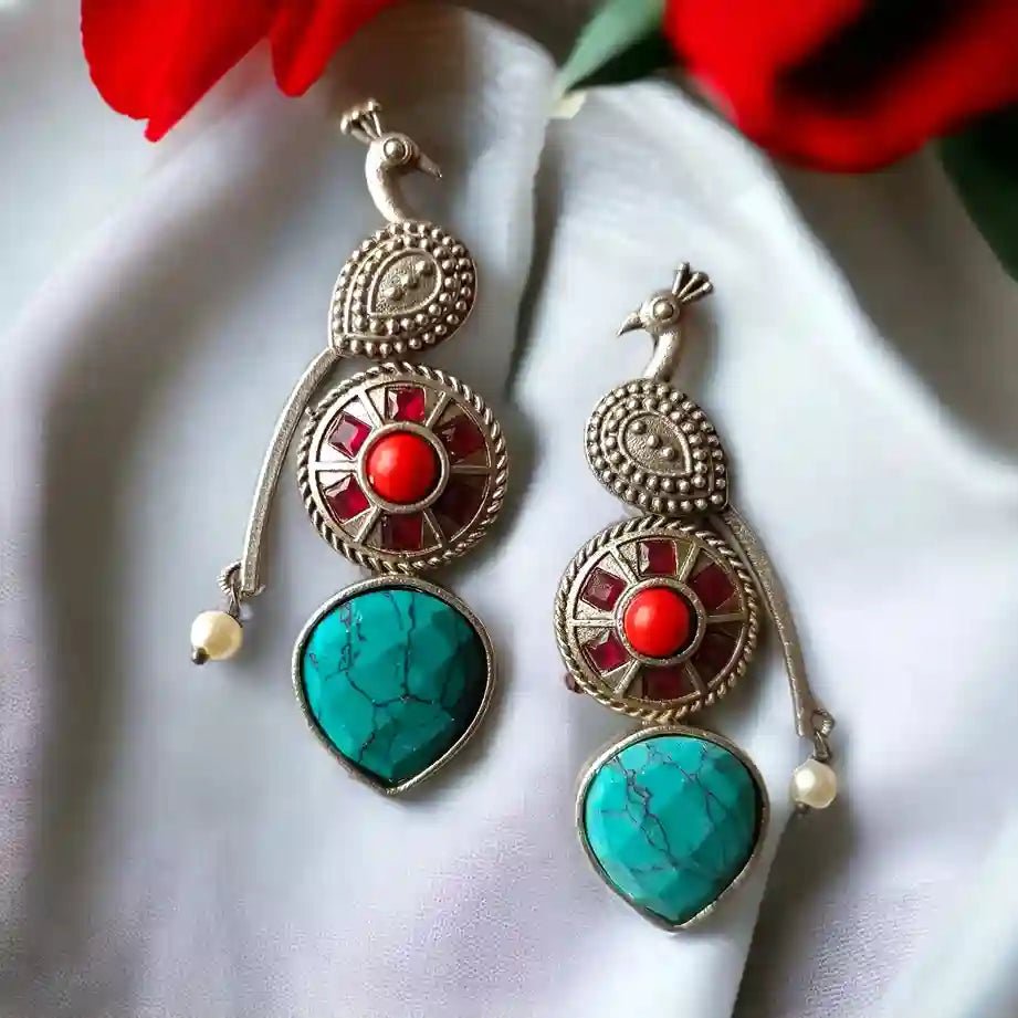 JIYANA SILVER OXIDISED EARRINGS [product_variant]- TelaNaari