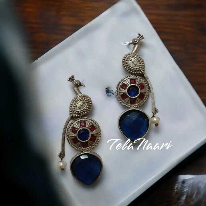 JIYANA SILVER OXIDISED EARRINGS [product_variant]- TelaNaari