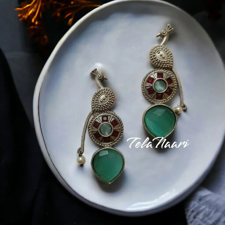 JIYANA SILVER OXIDISED EARRINGS [product_variant]- TelaNaari