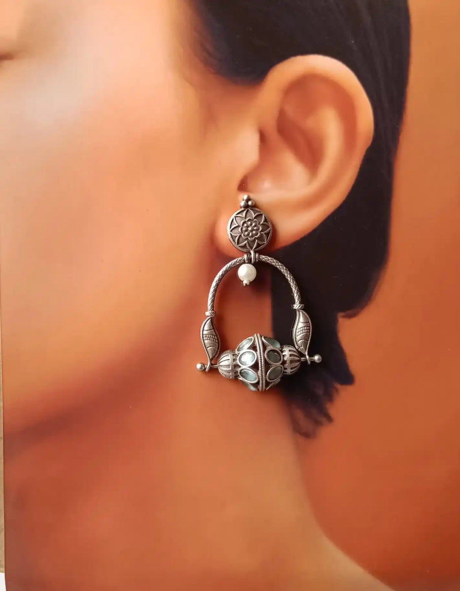 JYOTI SILVER REPLICA EARRINGS [product_variant]- TelaNaari