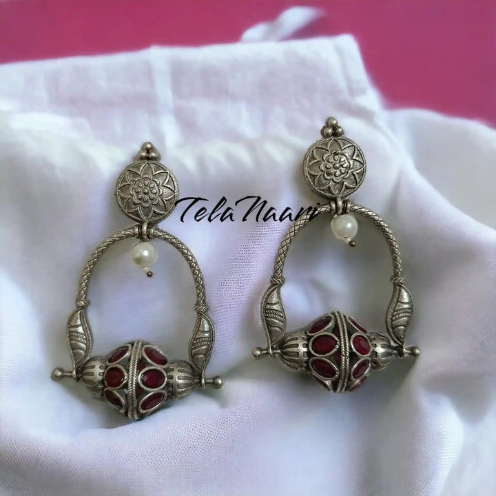 JYOTI SILVER REPLICA EARRINGS [product_variant]- TelaNaari