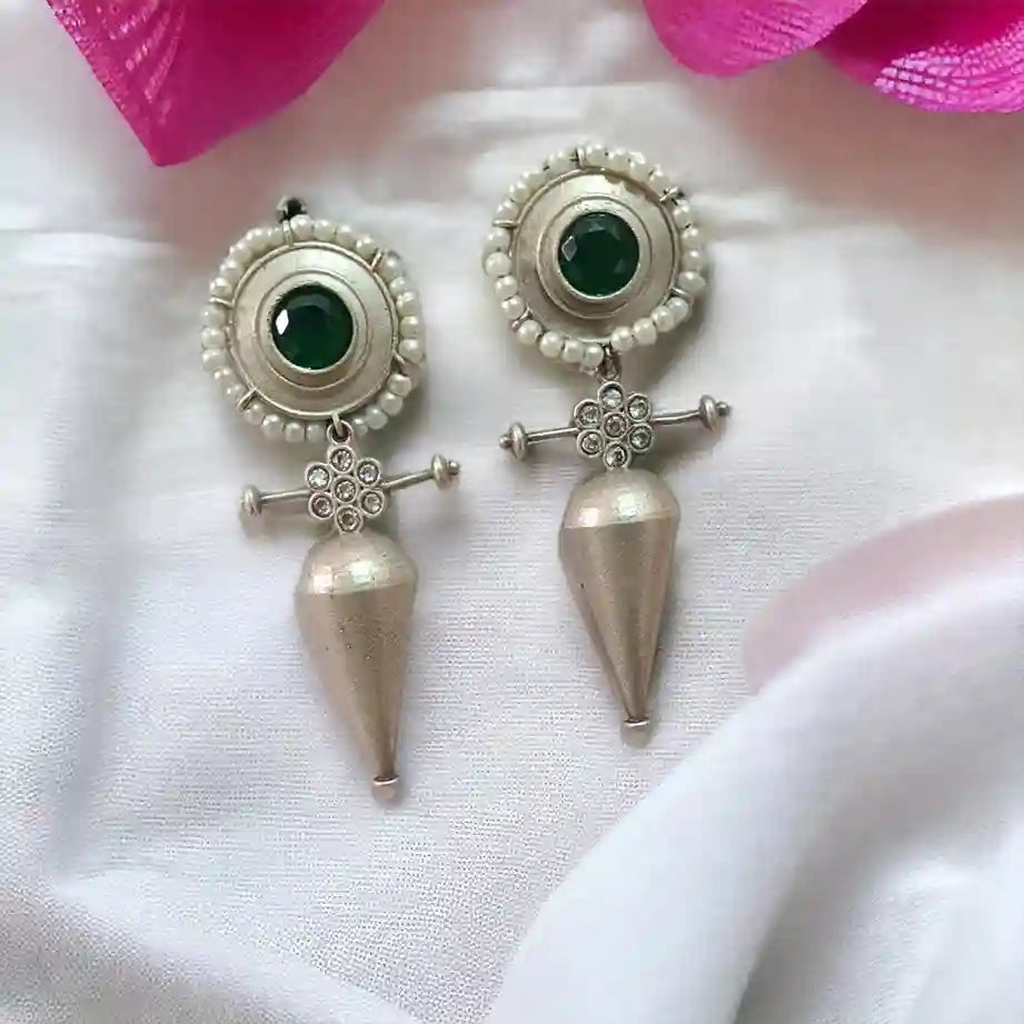 KRISHNA SILVER REPLICA EARRINGS [product_variant]- TelaNaari