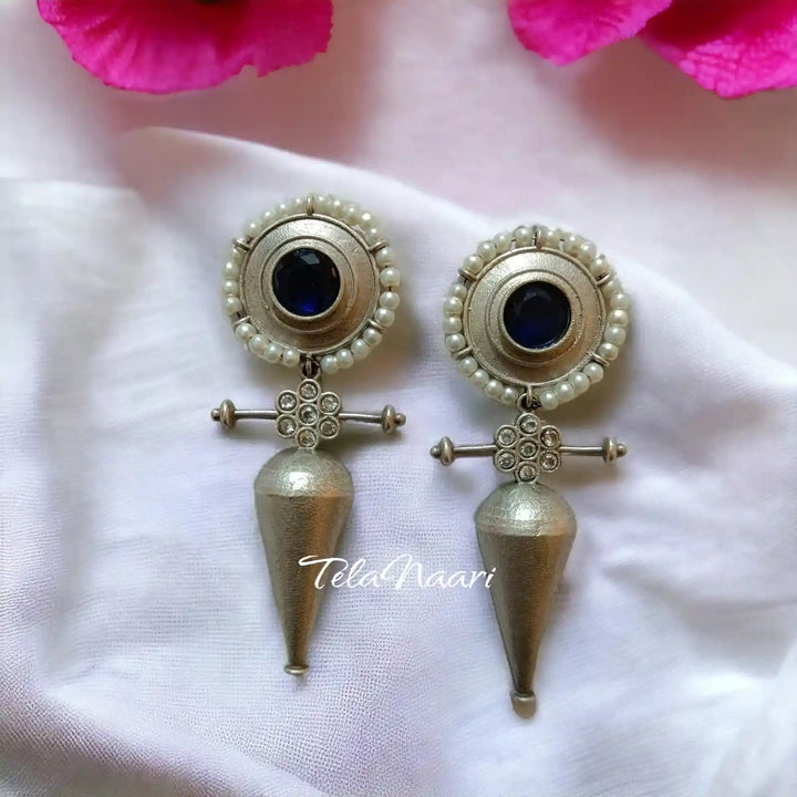 KRISHNA SILVER REPLICA EARRINGS [product_variant]- TelaNaari