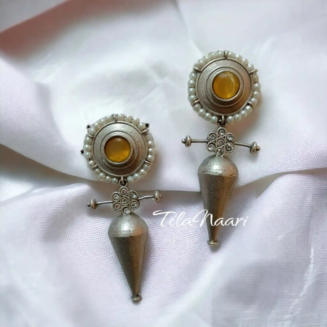 KRISHNA SILVER REPLICA EARRINGS [product_variant]- TelaNaari