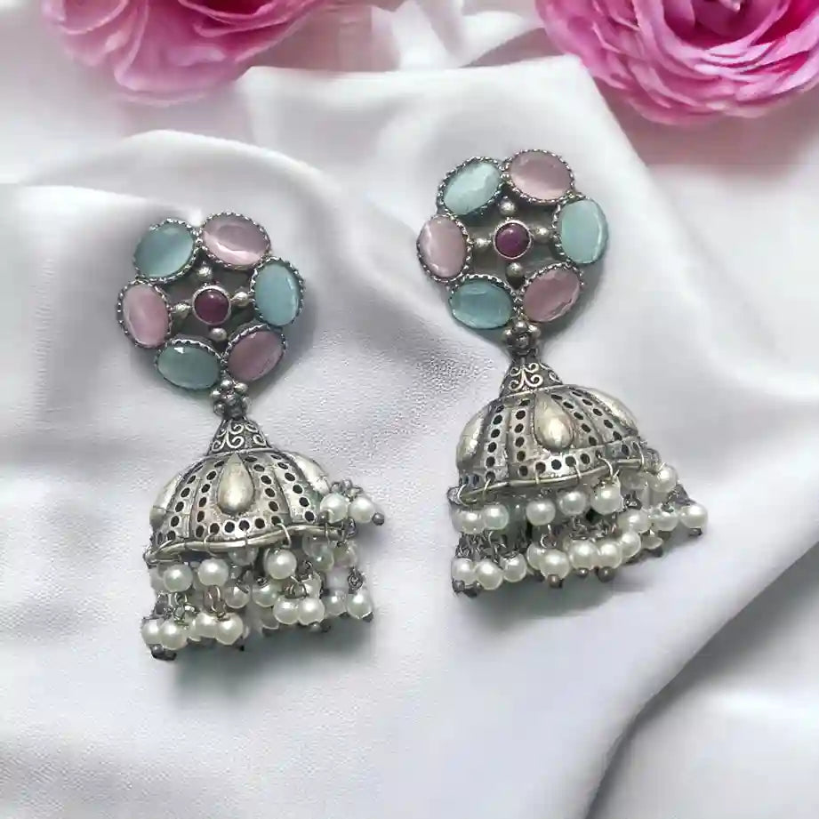 LABONI SILVER LOOK ALIKE EARRINGS [product_variant]- TelaNaari