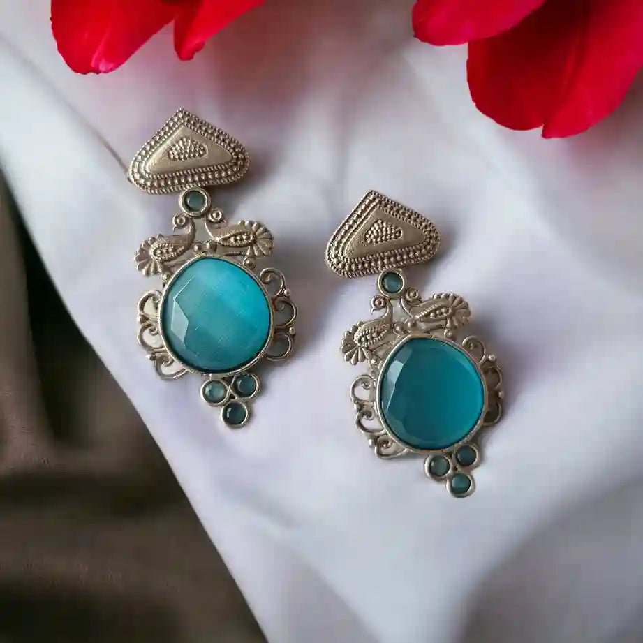 MAYA SILVER REPLICA EARRINGS [product_variant]- TelaNaari