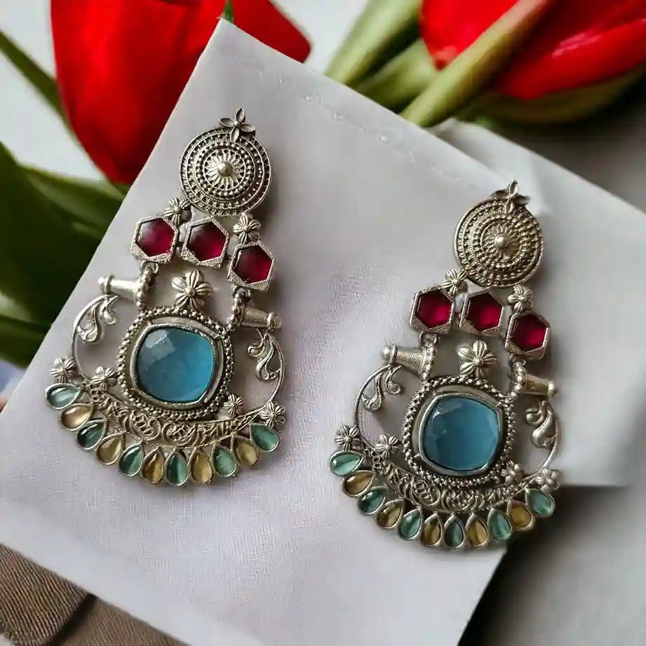 SHYLA SILVER OXIDISED EARRINGS [product_variant]- TelaNaari