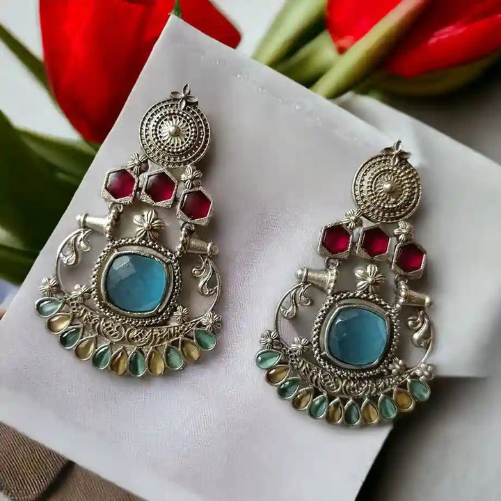 SHYLA SILVER OXIDISED EARRINGS [product_variant]- TelaNaari