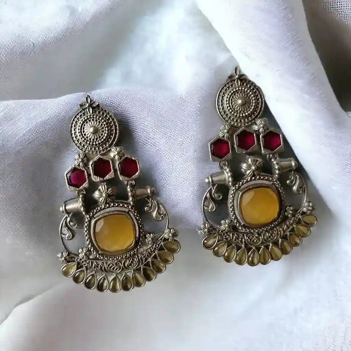 SHYLA SILVER OXIDISED EARRINGS [product_variant]- TelaNaari